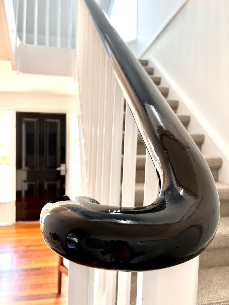 Glossy Black Staircase Handrail