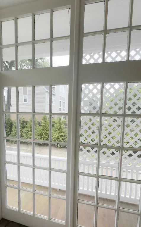 Morristown Vestibule with Large Wavy Glass Panels, Door and Transom - View 2
