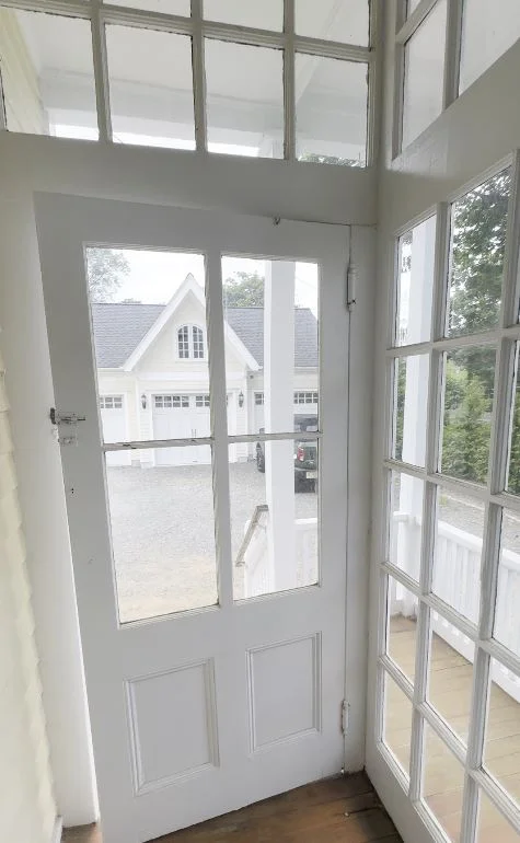 Morristown Vestibule with Large Wavy Glass Panels, Door and Transom - View 3