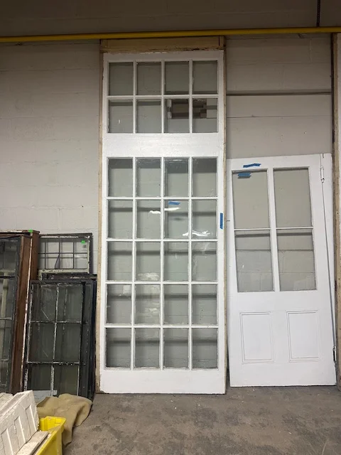 Morristown Vestibule with Large Wavy Glass Panels, Door and Transom - View 5