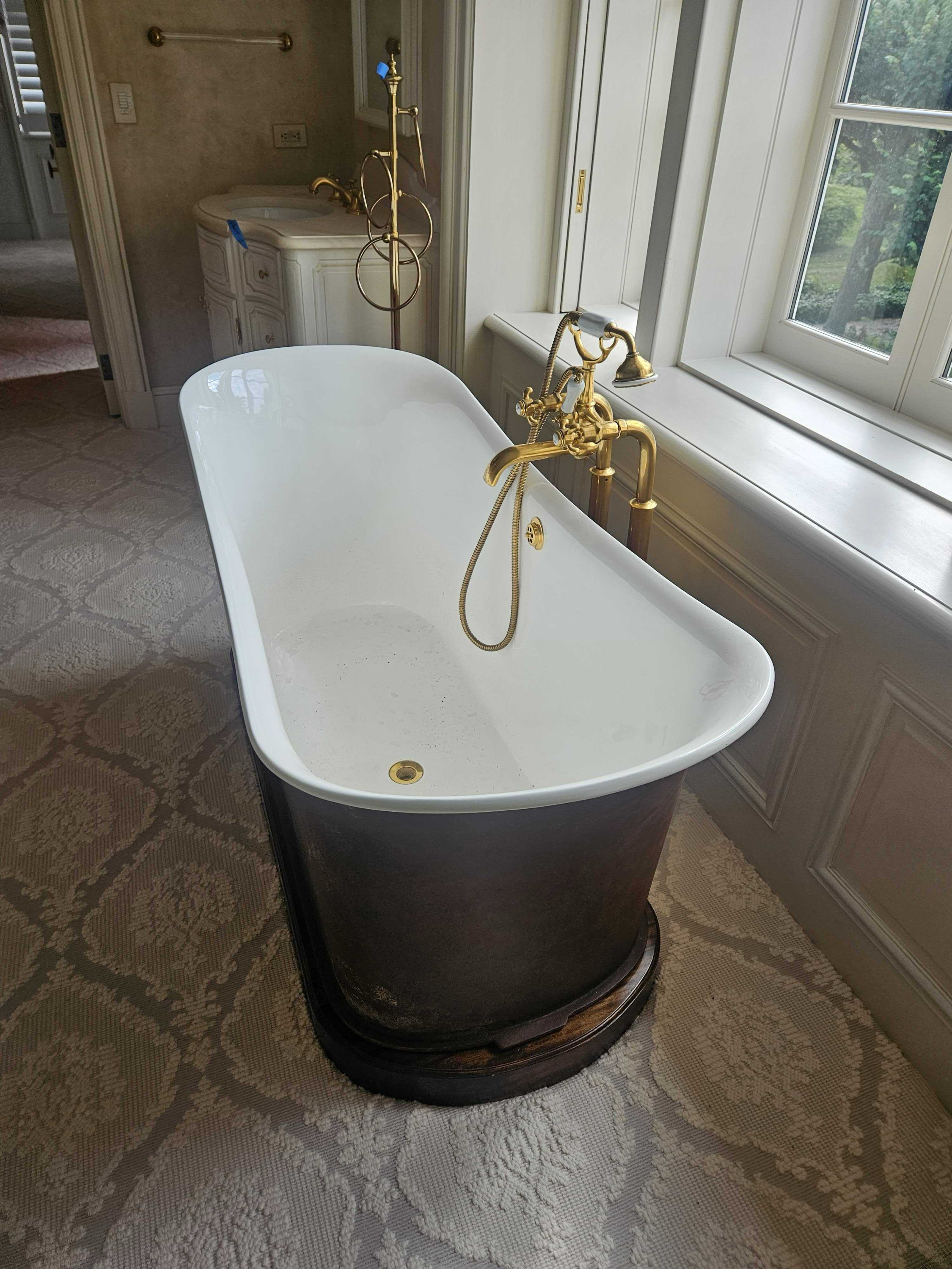 Custom Cast Iron Tub on Wood Base - View 2